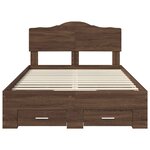 vidaXL Cadre de lit Chêne brun 135 x 190 cm Bois d'ingénierie