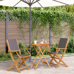vidaXL Ensemble de bistro 3 Pièces anthracite tissu et bois massif