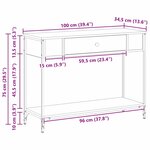 vidaXL Table console Chêne noir 100 x 34.5 x 75 cm Bois d'ingénierie