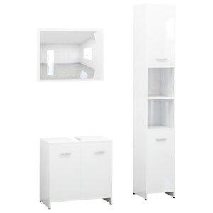 vidaXL Ensemble de meubles de bain 3 Pièces Blanc Bois d'ingénierie
