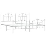 vidaXL Cadre de lit métal sans matelas et pied de lit blanc 200x200 cm