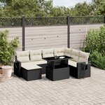 vidaXL Salon de jardin 9 Pièces avec coussins noir résine tressée