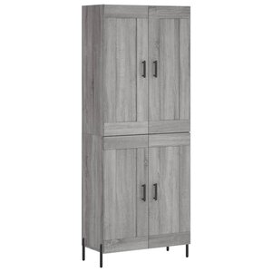 vidaXL Buffet haut Sonoma gris 69 5x34x180 cm Bois d'ingénierie