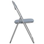 vidaXL Chaise pliante 8 pc Simili cuir Gris 48 x 43 5 x 81 cm