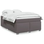 vidaXL Sommier à lattes de lit avec matelas Gris 160x200 cm Similicuir