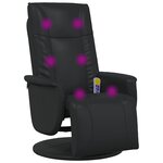 vidaXL Fauteuil inclinable de massage repose-pieds noir similicuir