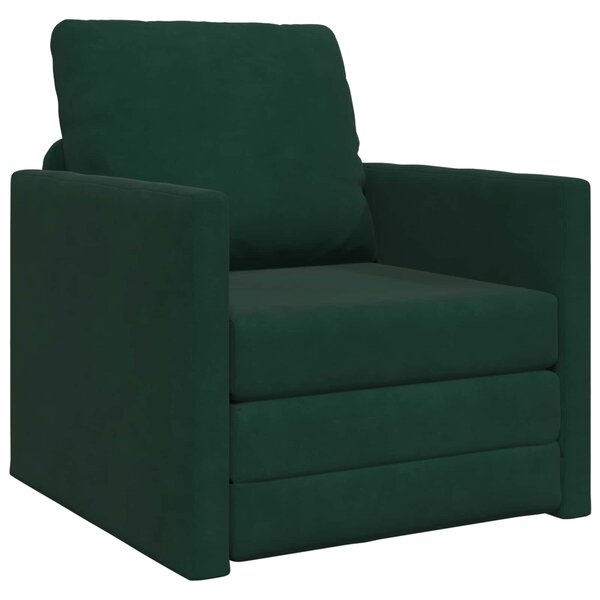 vidaXL Canapé-Lit Vert foncé 74 x 77 x 81 cm Velours