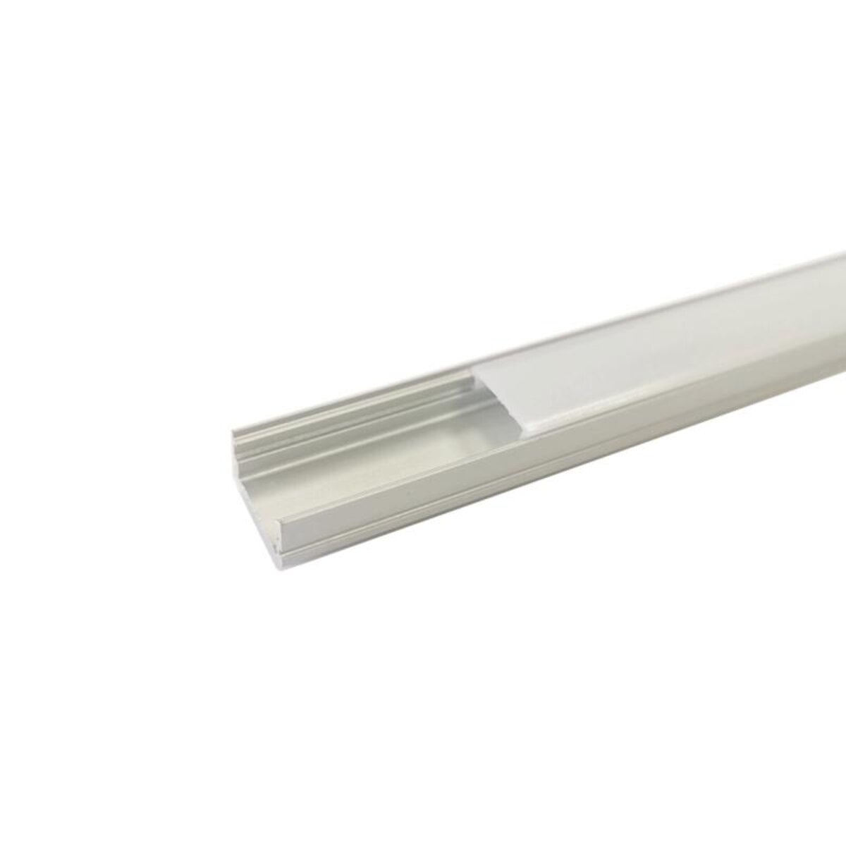 Profilé Aluminium encastré 1m pour Ruban LED Couvercle Blanc Opaque