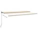 vidaXL Auvent automatique avec capteur de vent et LED 600x300 cm Crème