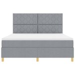 vidaXL Lit à ressorts avec matelas Gris clair 180 x 200 cm tissu