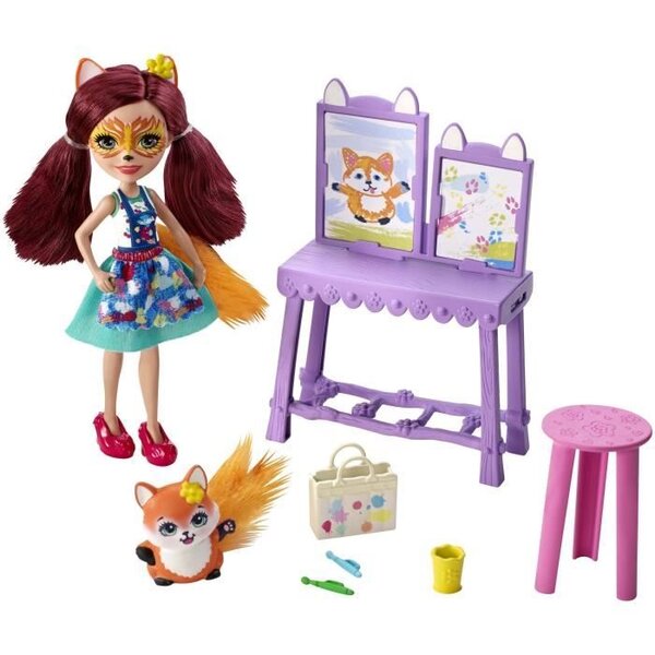 ENCHANTIMALS - L'Atelier de Peinture & Mini Poupée Danessa Biche & Sprint