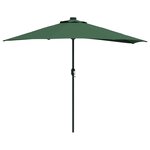 vidaXL Parasol de jardin demi avec poteau en aluminium - Vert  294 cm
