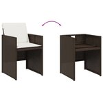 vidaXL Ensemble à manger de jardin et coussins 9 Pièces marron poly rotin