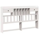 vidaXL Tête de lit avec rangement blanc 180 cm bois massif de pin