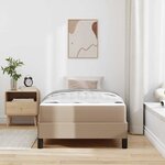 vidaXL Cadre de lit avec matelas Cappuccino 100 x 200 cm tissu