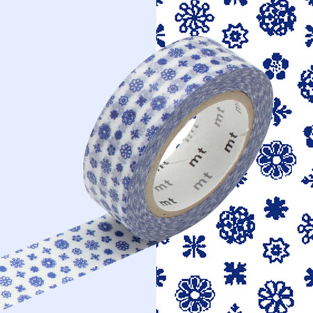 Masking Tape MT EX Liberty fleurs bleues