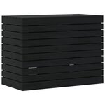 vidaXL Panier à linge noir 88 5x44x66 cm bois massif de pin