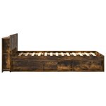 vidaXL Cadre de lit avec rangement Chêne fumé 100 x 200 cm