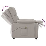 vidaXL Fauteuil de massage Taupe Tissu