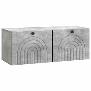 vidaXL Meuble TV mural Gris béton 78 5 x 31 x 30 cm Bois d'ingénierie