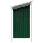 vidaXL Abri de jardin avec toit prolongé vert 277x110 5x181 cm acier
