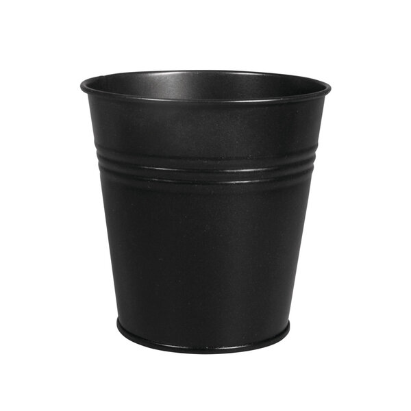 Pot en métal  10 5cm ø  noir  11cm  fond ø7 5cm