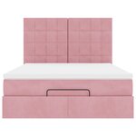 VidaXL Cadre de lit ottoman avec matelas rose 140x200 cm velours