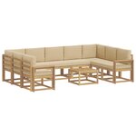 vidaXL Ensemble de canapés d'extérieur 10 Pièces Blanc et Beige