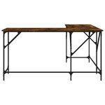 Bureau table poste de travail meuble d'ordinateur informatique étude chêne fumé 149 x 149 x 75 cm bois d'ingénierie brun 02_0023588