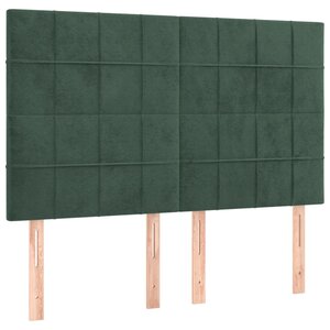vidaXL Têtes de lit 4 Pièces Vert foncé 72x5x78/88 cm Velours