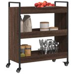 vidaXL Chariot de cuisine chêne marron 70x30x82 cm bois d'ingénierie
