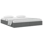 vidaXL Lit de Rangement avec matelas Gris foncé 193 x 203 cm tissu