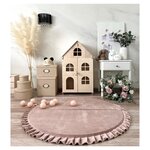 Tapis de jeu pliable velours 105 rond beige
