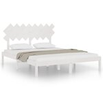 vidaXL Cadre de lit sans matelas blanc 160x200 cm bois massif