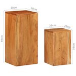vidaXL Supports pour plantes 2 Pièces bois d'acacia massif