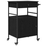 vidaXL Chariot de cuisine Chêne noir 56x43x89 5 cm Bois reconstitué