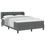 vidaXL Lit à ressorts avec matelas Gris foncé 140 x 190 cm tissu
