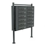 Bloc 12 boites aux lettres 2x6 compartiment superposé pied de support anthracite