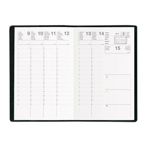 Agenda Semainier Orphée 16 x 16 cm 1S / 2P Noir EXDI