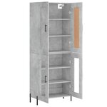 vidaXL Buffet haut Gris béton 69 5x34x180 cm Bois d'ingénierie