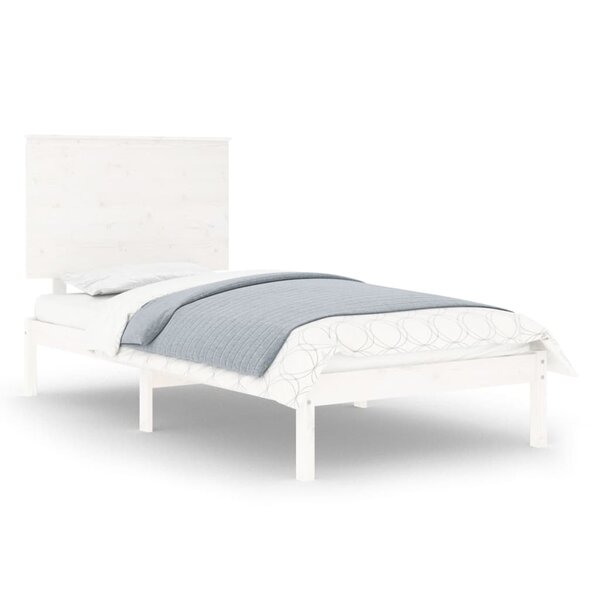 vidaXL Cadre de lit Blanc Bois de pin massif 90x200 cm