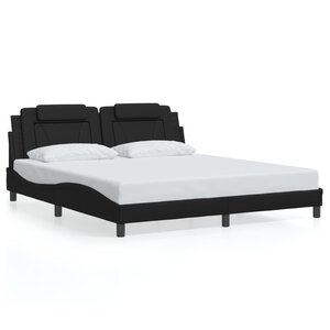 vidaXL Cadre de lit Viana sans matelas noir 180x200 cm similicuir