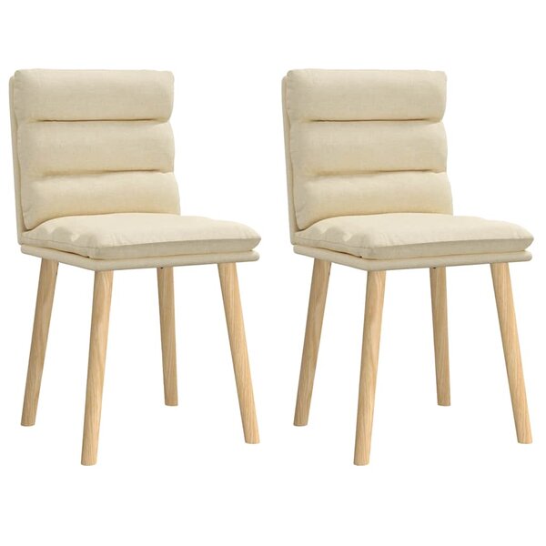 vidaXL Chaises à manger lot de 2 crème tissu