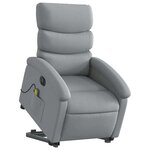 vidaXL Fauteuil inclinable de massage électrique Gris clair Tissu