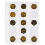 Feuilles numismatiques Optima pour 15 monnaies médailles jetons jusqu'à 42 mm.
