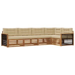 vidaXL Ensemble de canapés d'extérieur 5 Pièces Naturel et Beige