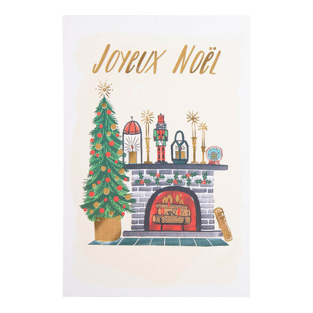 Carte de vœux cheminée noël - draeger paris