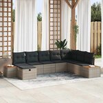 vidaXL Ensemble de canapé de jardin 8 Pièces Gris 55 x 62 x 69 cm