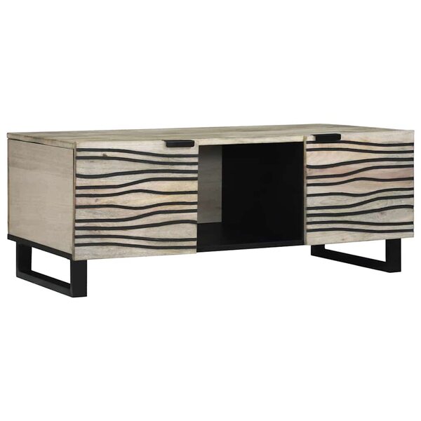 vidaXL Table basse Blanc  Noir 100 x 54 x 40 cm