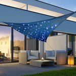 Hi voile de soleil avec 100 lumière led bleu 3 6x3 6x3 6 m